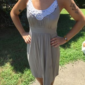 Grey dress with bead detailing